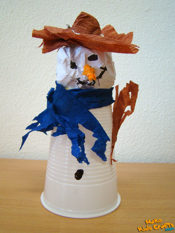 Snowman from a cup