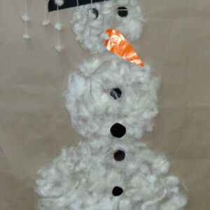 Snowman made of cotton wool