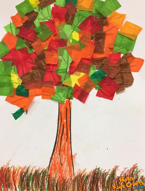 Autumn Tissue Paper Tree